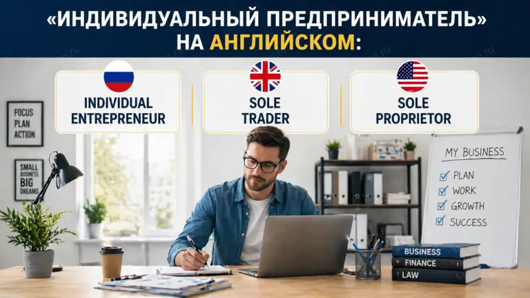 "Индивидуальный предприниматель" на английском: individual entrepreneur, sole trader или sole proprietor